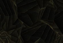 Luxury Background With Golden Geometric Lines Mesh On Black Background. Vector Illustration