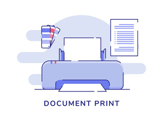 Wall Mural - document print concept printer machine color pallet text paper white isolated background with flat o