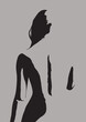 Woman back portrait. Contemporary female art poster. Abstract body silhouette print.