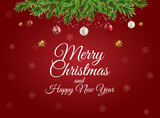 Fototapeta Na ścianę - Holiday New Year and Merry Christmas Background. Vector Illustration