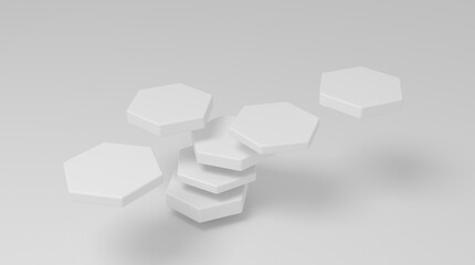 abstract polygonal hexagon pattern as background - 3D Illustration