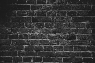 Wall Mural - Grunge black brick wall background texture