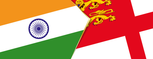 Wall Mural - India and Sark flags, two vector flags.