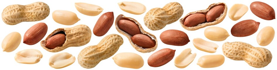 Wall Mural - big peanut set isolated on white background