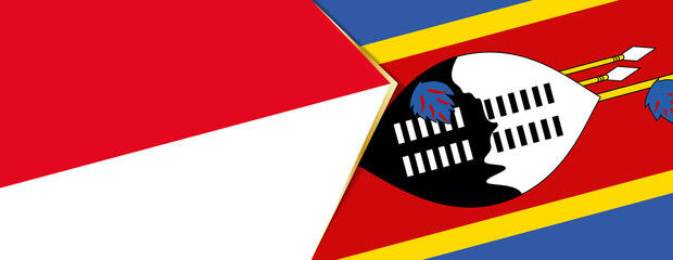 Indonesia and Swaziland flags, two vector flags.