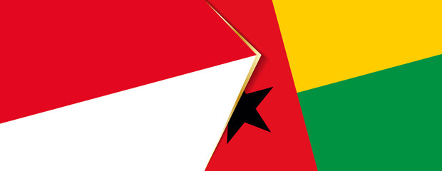 Indonesia and Guinea-Bissau flags, two vector flags.