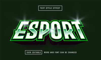Wall Mural - Esport green font Text effect editable premium free downloa
