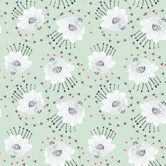  seamless small vector flower design pattern  on background