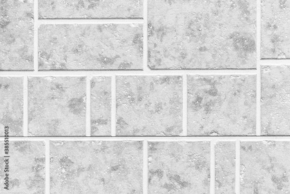 Block pattern of white stone cladding wall tile texture and seamless ...