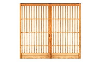 Wall Mural - Shoji , Traditional Japanese door,window or room divider consisting isolated on white background