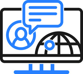 review icon. video conference icon vector