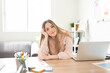 © AntonioDiaz - Pretty girl working at the office