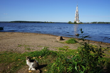 Bank of the Volga river in the city of Kalyazin. Kalyazin, Tver Oblast, Russia