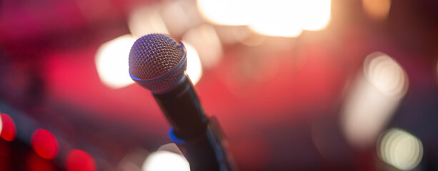 Wall Mural - microphone on stage