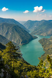 Fototapeta  - Perucac lake and river Drina from Tara mountain in Serbia