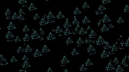 Wall Mural - Animation of particles in geometrical shape with several transitions in space trough time.