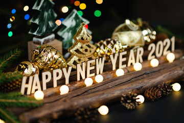 Wall Mural - christmas holiday background with christmas tree and christmas decorations.