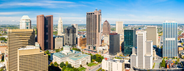 Fototapete - Columbus, Ohio aerial skyline panorama. Columbus is the state capital and the most populous city in the U.S. state of Ohio