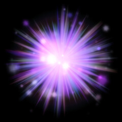 Wall Mural - blue background and white round lens flare.