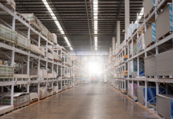 Blur Warehouse inventory product stock for logistic background