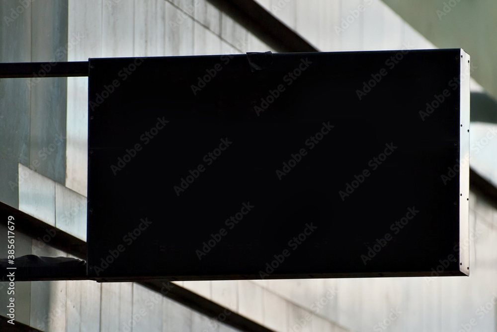 Rectangular sign on the building. Copy space and space for text. Mockup ...