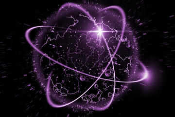 Wall Mural - atomic particle 3d illustration