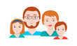 © nelly - vector happy family consisting of parents mother boy and girl