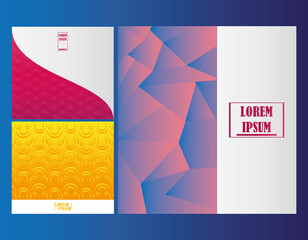 Poster - backgrounds gradient abstract shapes geometric trendy design