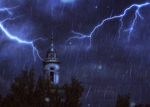 Old Chapel And Thunderstorm