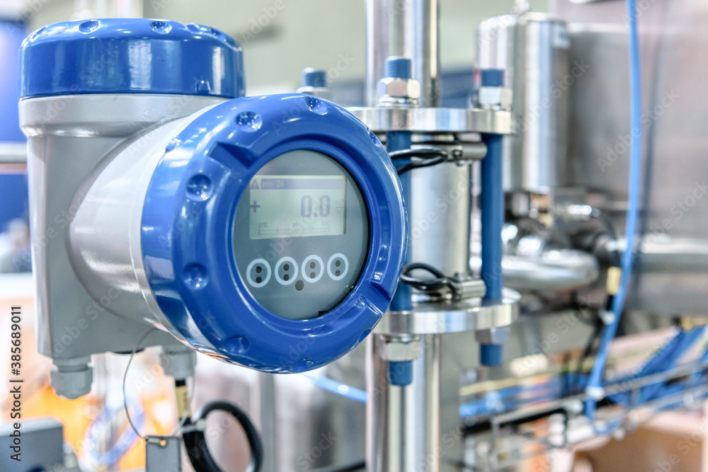 Measuring digital flowmeter. Stock Photo | Adobe Stock