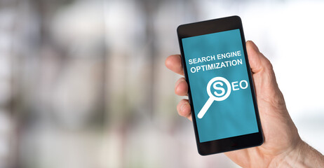 Search engine optimization concept on a smartphone