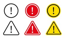 Caution Warning Icon Set. Exclamation Marks. 