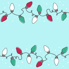 Sticker - framing Christmas lamp background. Winter background
