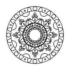 Wall Mural - Mandala. Antistress coloring book. Template for mehendi. Oriental drawing. Vector illustration. Isolated on a white background.