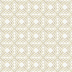 Wall Mural - Golden seamless pattern with oriental delicate ornament.