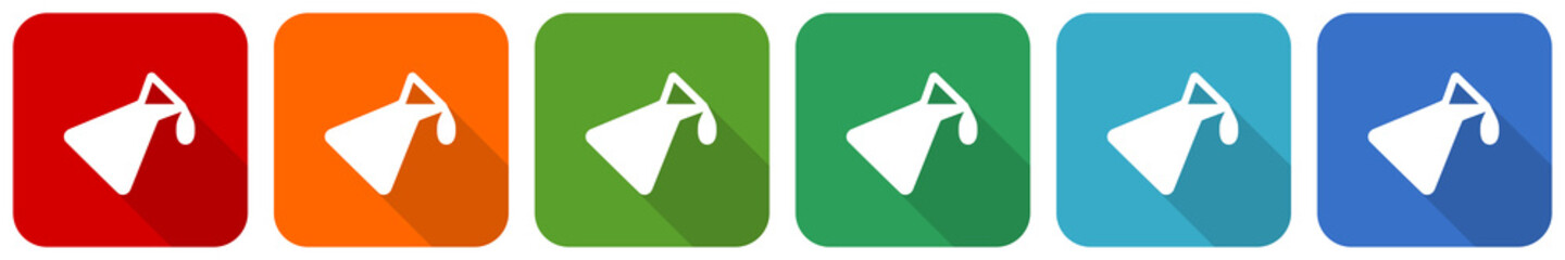 Poster - Chemistry icon set, flat design vector illustration in 6 colors options for webdesign and mobile applications
