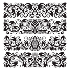 Sticker - Vintage decorative elements for design. Floral decorations in antique style.