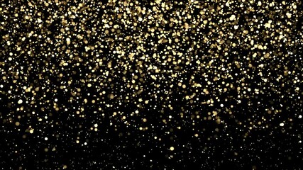 Wall Mural - bokeh of glittering particles falling on black background