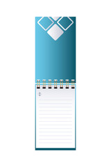 Sticker - open blue notebook with striped sheets