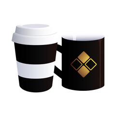 Poster - coffee cup black with corporate designs