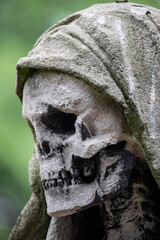  Sensenmann, Tod, Skelett Figur auf dem Melaten Friedhof, Köln, 