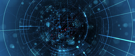 Abstract circuit board futuristic technology processing background