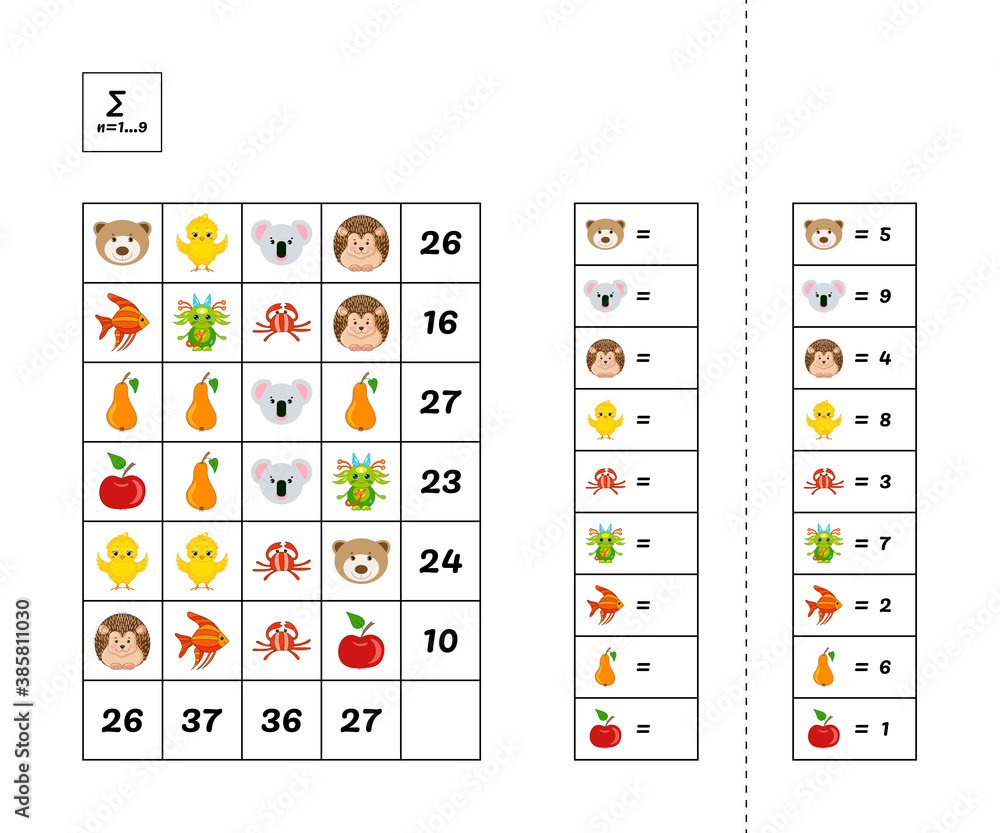 Stock Math Testing Kids Illustration Stock Mathematics educational game for children. Math ...
