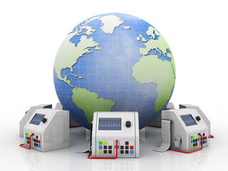 3d rendering Medical monitor showing vital health information
