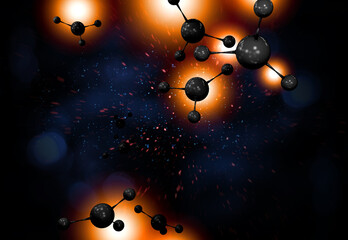 Wall Mural - atomic particle 3d illustration