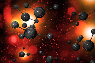 Wall Mural - atomic particle 3d illustration