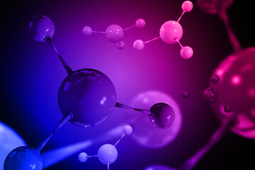 Wall Mural - atomic particle 3d illustration