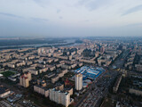 Fototapeta Nowy Jork - Aerial view of the outskirts of the city