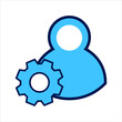 © sekitarief - setting icon. setting with user symbol. Concept of user management. Vector illustration, vector icon concept.