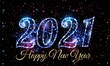 New Year 2021 eve glowing text vector design on black background - Happy New Year 2021 Blue Light illustration on black Background - 2021 New Year Background illustration